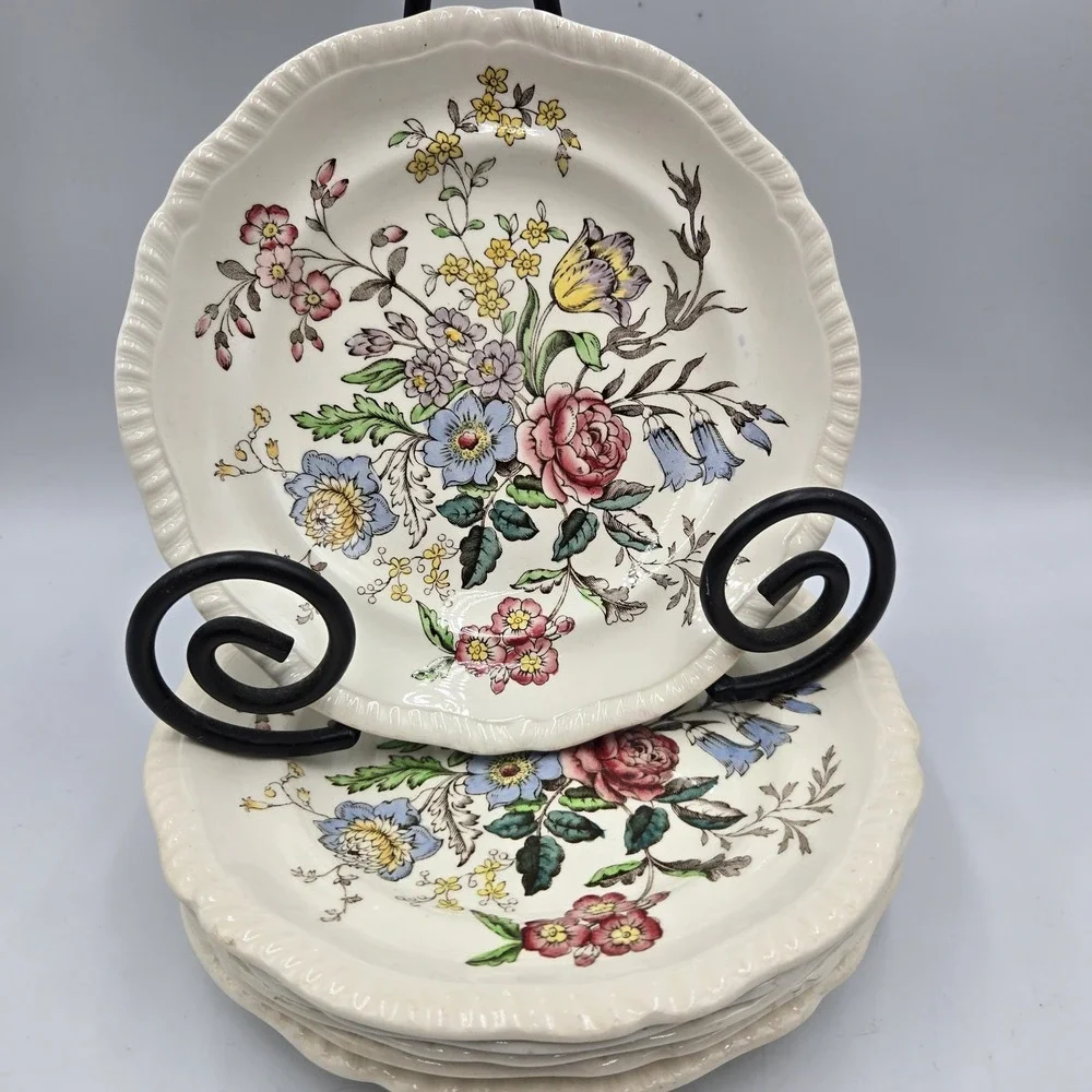 6 Vtg Copeland Spode Romney Pattern Salad Plates 7.5